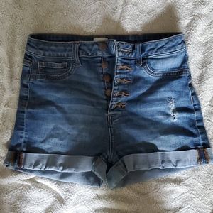 High Rise Denim Shorts